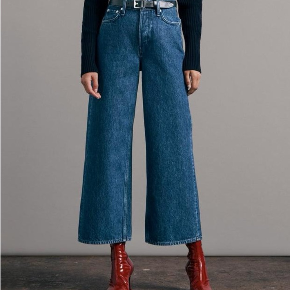 Rag & Bone Andi High Rise Ankle Wide Leg Jeans